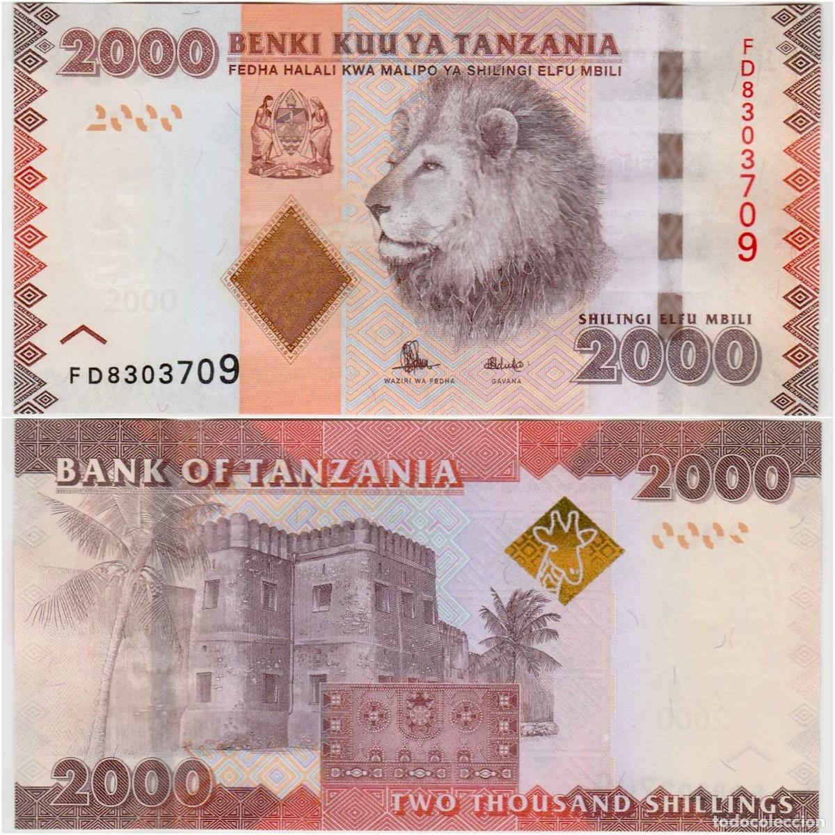 Billetes extranjeros: Tanzania 2000 Chelines 2010 n/s FD8303709 Sin Circular (el billete de la foto)