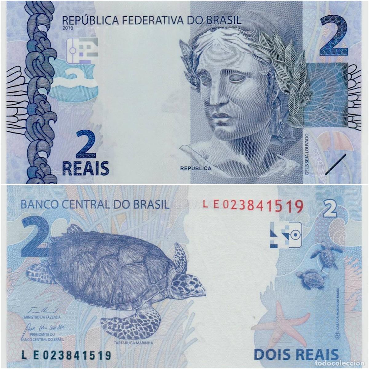 Billetes extranjeros: Brasil 2 Reales 2010 (2021) n/s LE023841519 Sin Circular (el billete de la foto)