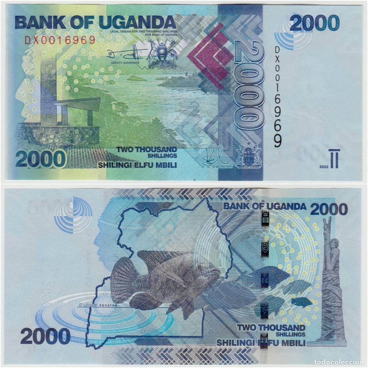 Billetes extranjeros: Uganda 2000 Chelines 2022 n/s DX0016969 Sin Circular (el billete de la foto)
