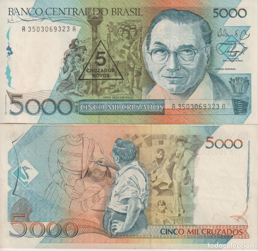 Billetes extranjeros: Brasil 5000 cruzados Pick 217 a SC/UNC