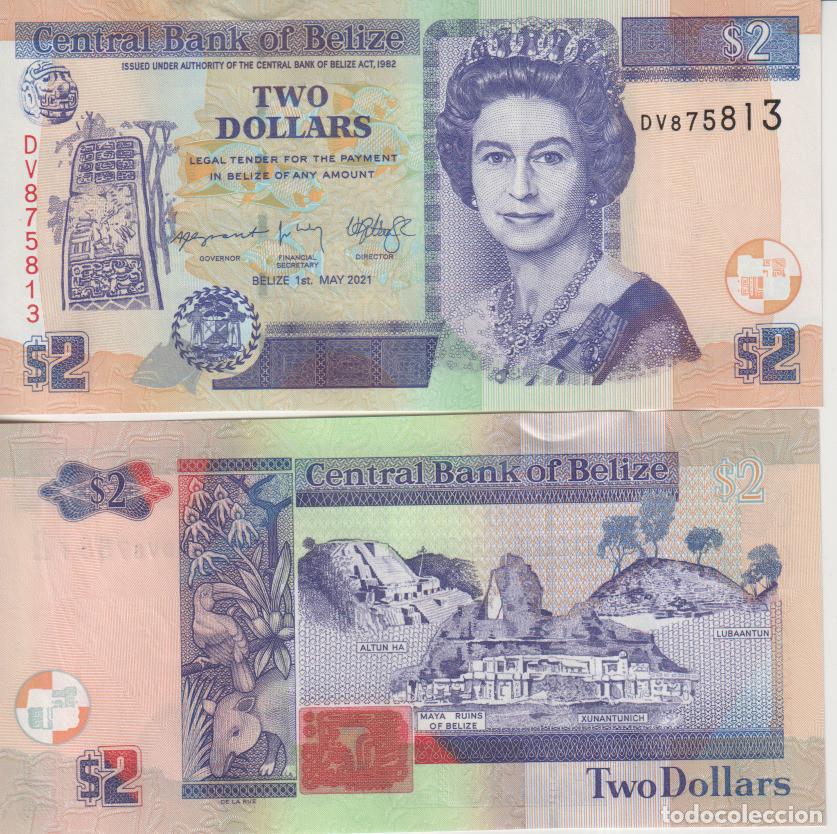 Billetes extranjeros: Belice 2 dollars del 2021 Pick 66 g SC/UNC