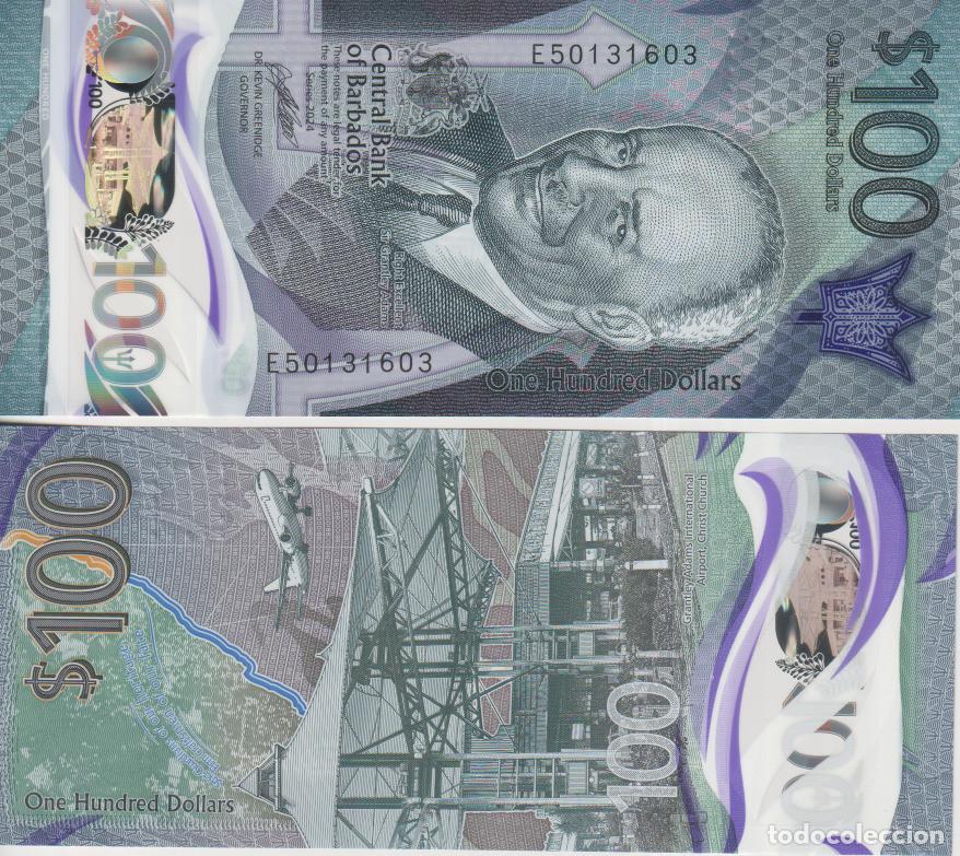 Billetes extranjeros: Barbados 100 dollars Pick W 85 b (2) SC/UNC
