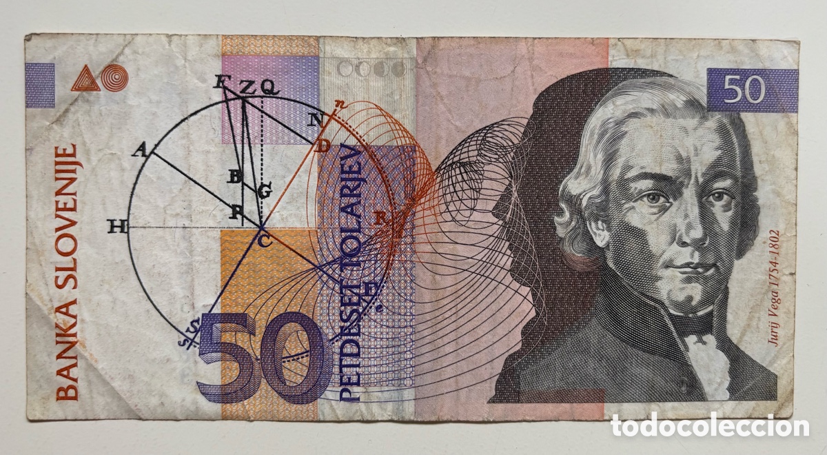 Billetes extranjeros: Billete ESLOVENIA 50 Tolarjev 1992