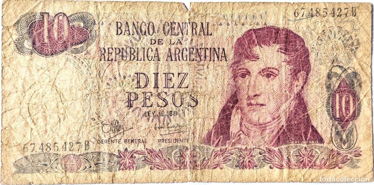Billetes extranjeros: ARGENTINA (1973) - 10 PESOS LEY 18.188 - 67.485.427 B - PICK#289 - B