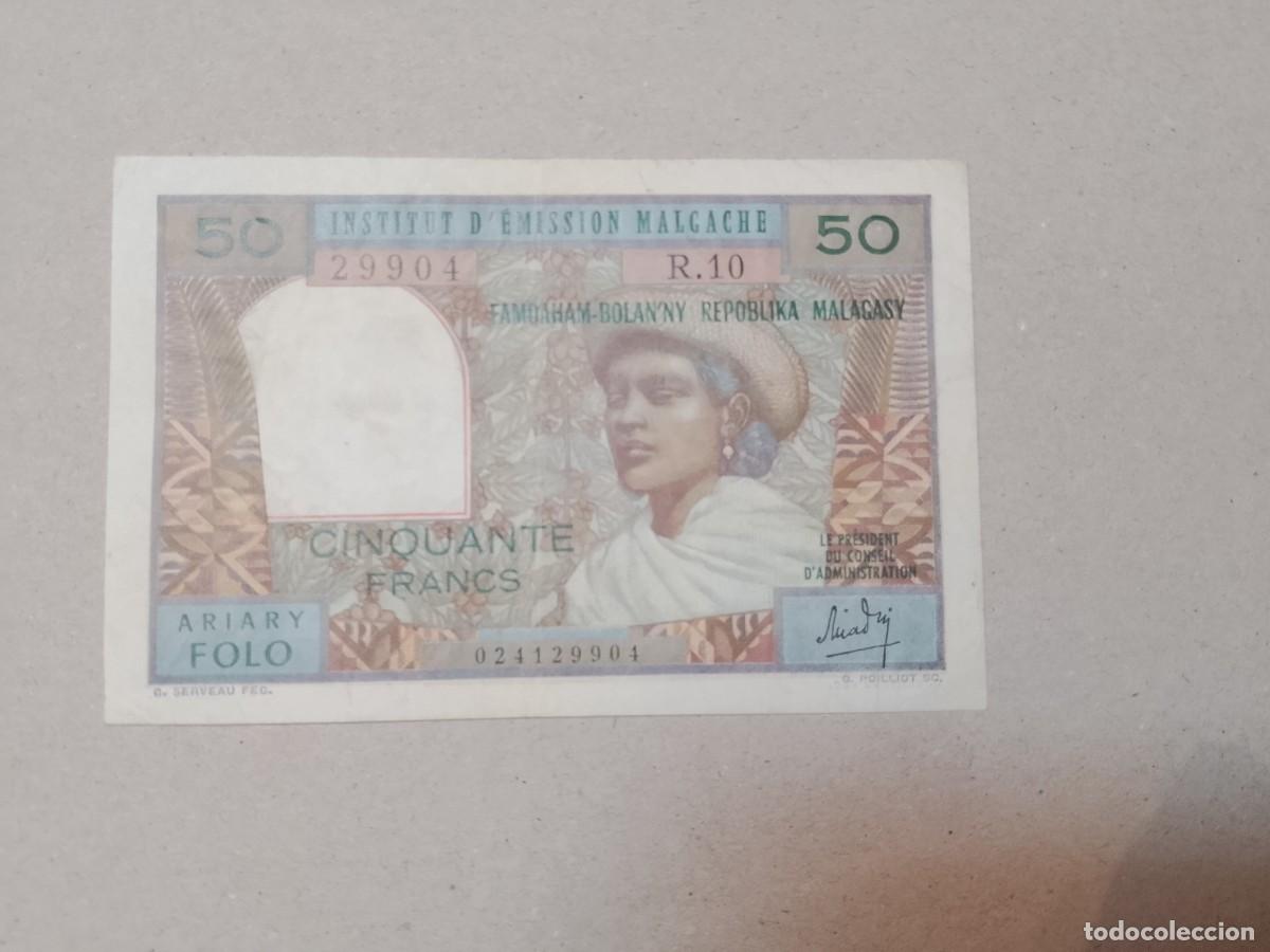Billetes extranjeros: Billete Madagascar, 50 francs, a&ntilde;o 1969