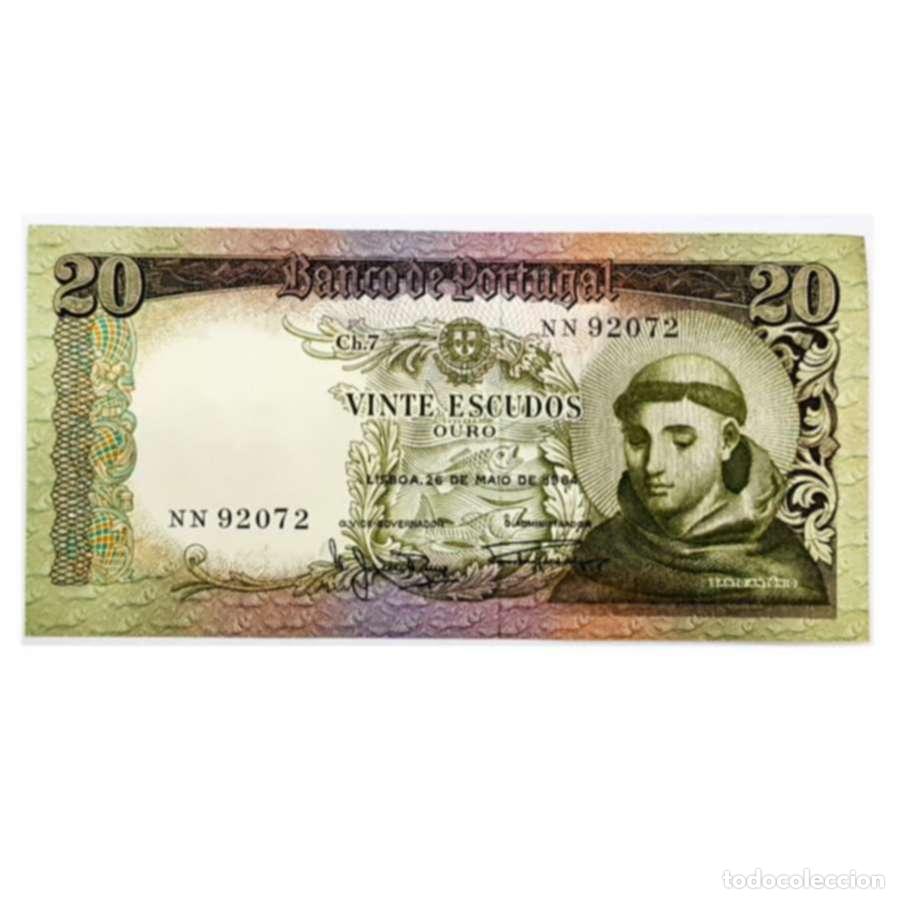 Billetes extranjeros: Portugal 20 Escudos 1964 - Pick 167 - Santo Antonio - UNC