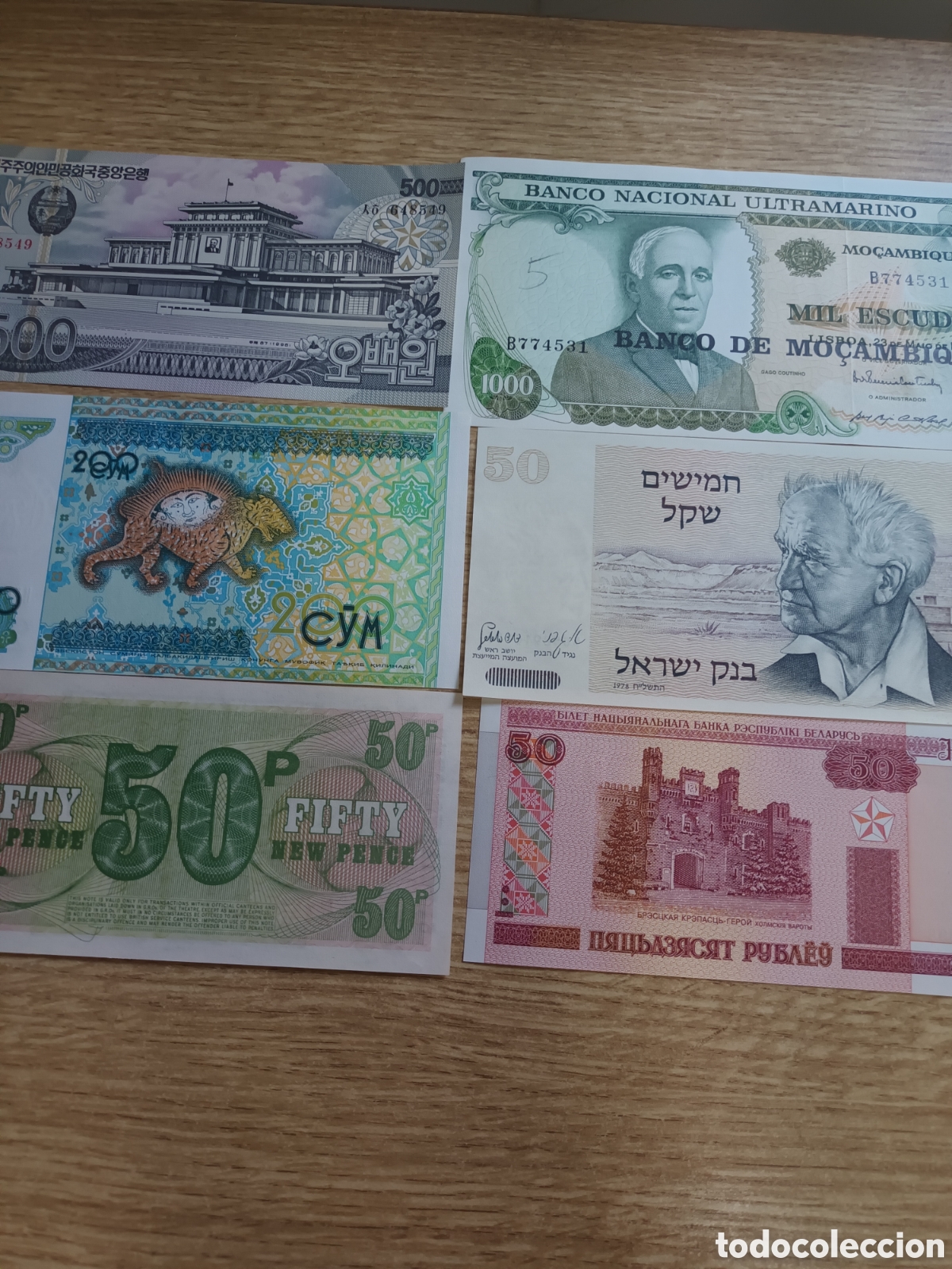 Billetes extranjeros: LOTE DE 6 BILLETES DISTINTOS PA&Iacute;SES DEL MUNDO
