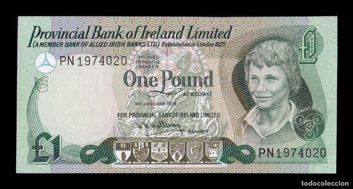 Billetes extranjeros: Irlanda del Norte Provincial Bank of Ireland 1 Libra 1979 Pick 247b Ebc+ Xf+