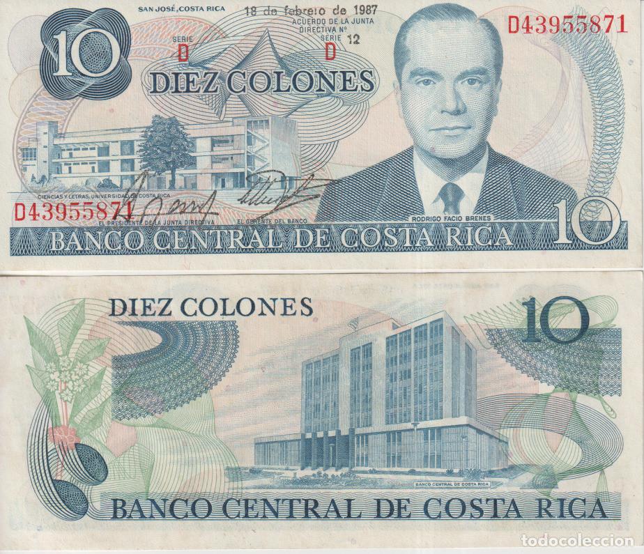 Billetes extranjeros: Costa Rica 10 Colones del 1986 Pick 237 b SC/UNC
