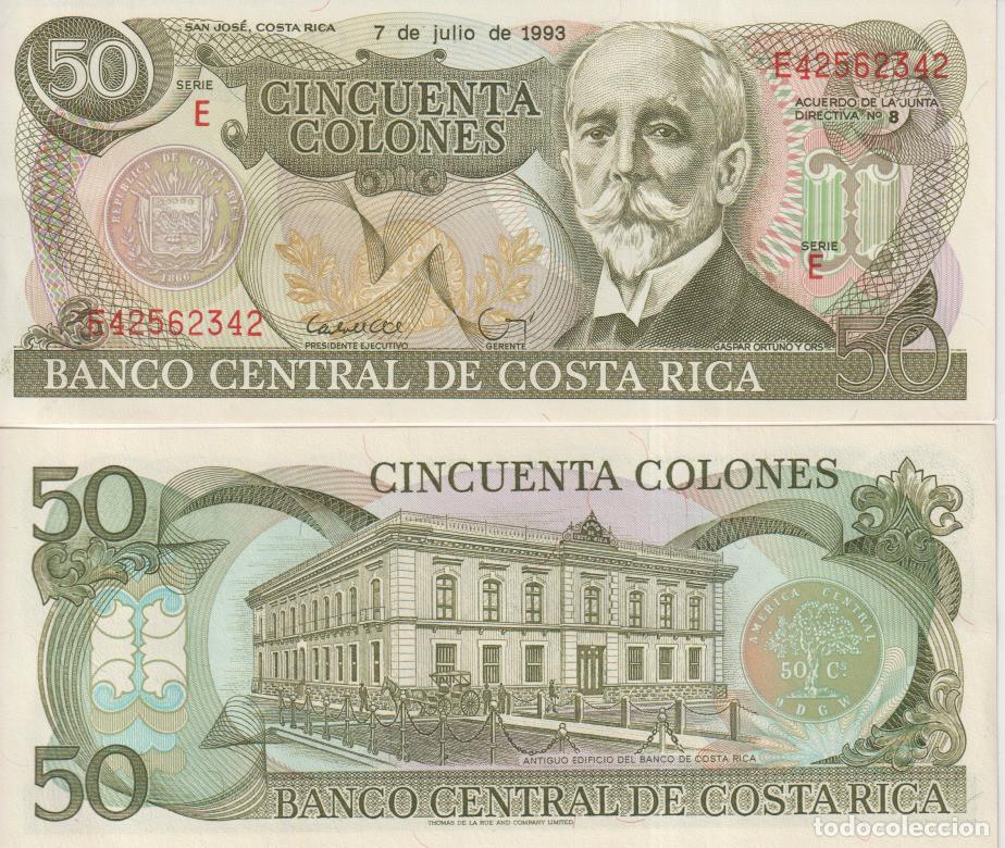 Billetes extranjeros: Costa Rica 50 Colones del 1993 Pick 257 a SC/UNC