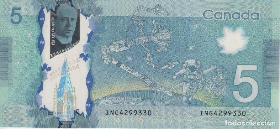Billetes extranjeros: Canada 5 dolares Pick 106 d SC/UNC