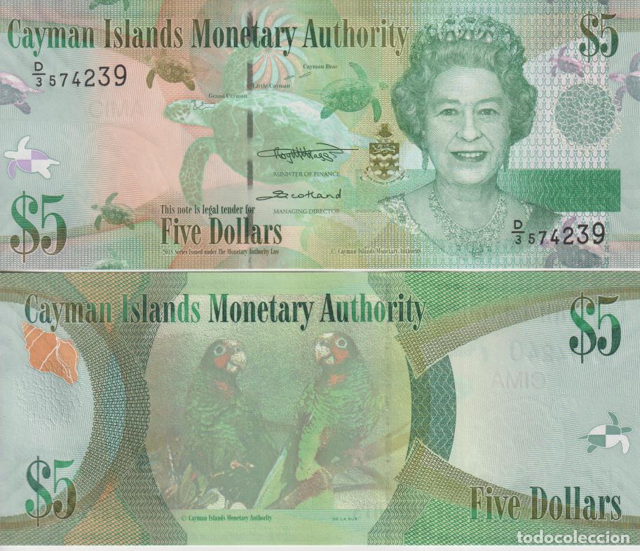 Billetes extranjeros: Islas Caiman 5 dollars Pick 39 c SC/UNC