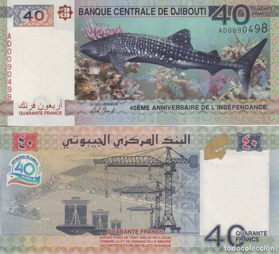 Billetes extranjeros: Djibouti 40 francs Pick 46 (2) SC/UNC