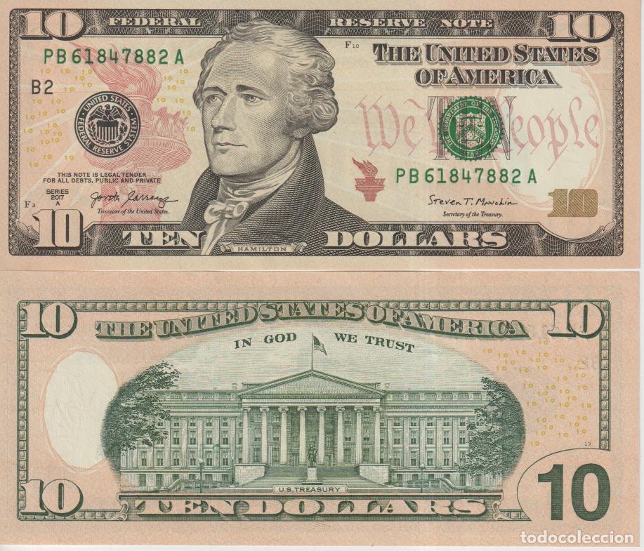 Billetes extranjeros: Estados Unidos EE UU 10 dollars Pick 545 B b SC/UNC