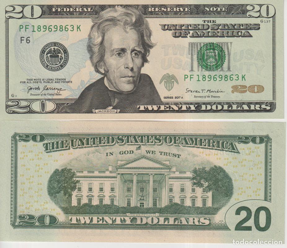 Billetes extranjeros: Estados Unidos EE UU 20 dollars del 2017 A Pick 546 f letra F SC/UNC