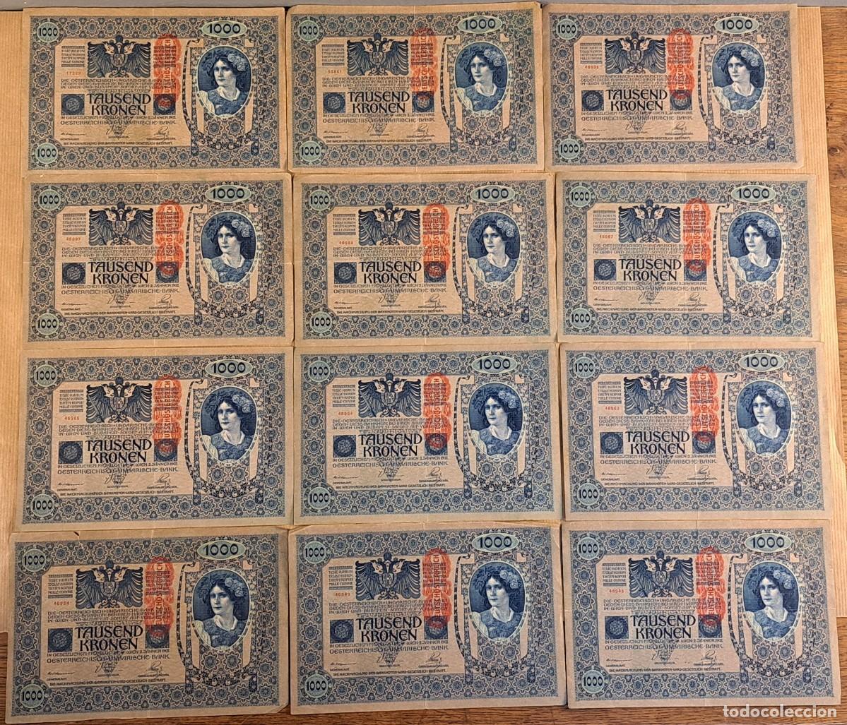 Billetes extranjeros: Lote de 12 billetes Austria 1000 Kronen 1902 &ndash; Imperio Austroh&uacute;ngaro