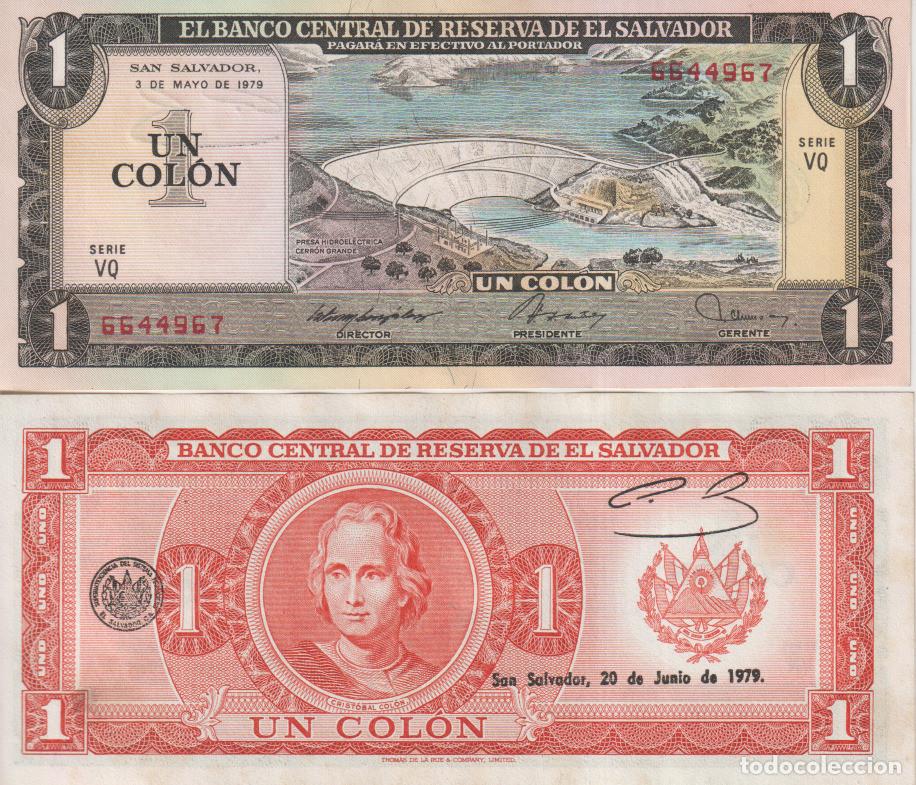 Billetes extranjeros: El Salvador 1 colon del 03-05-1979 Pick 125 b SC/UNC
