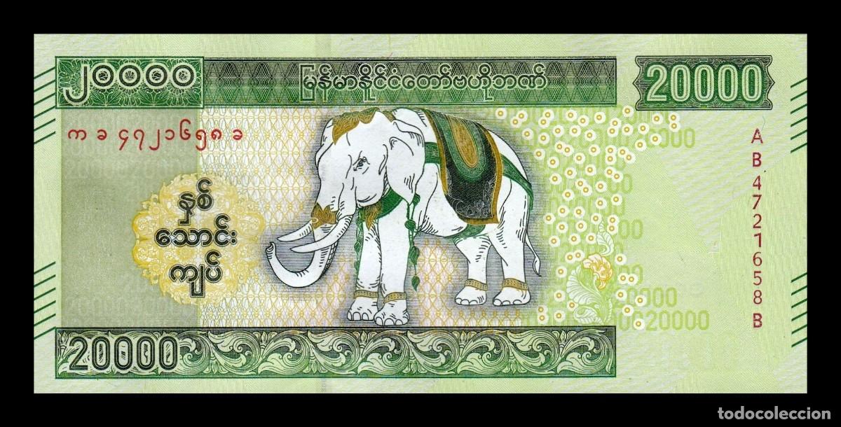 Billetes extranjeros: Myanmar 20000 Kyats Elefante 2023 Pick 87 Nuevo Sc Unc