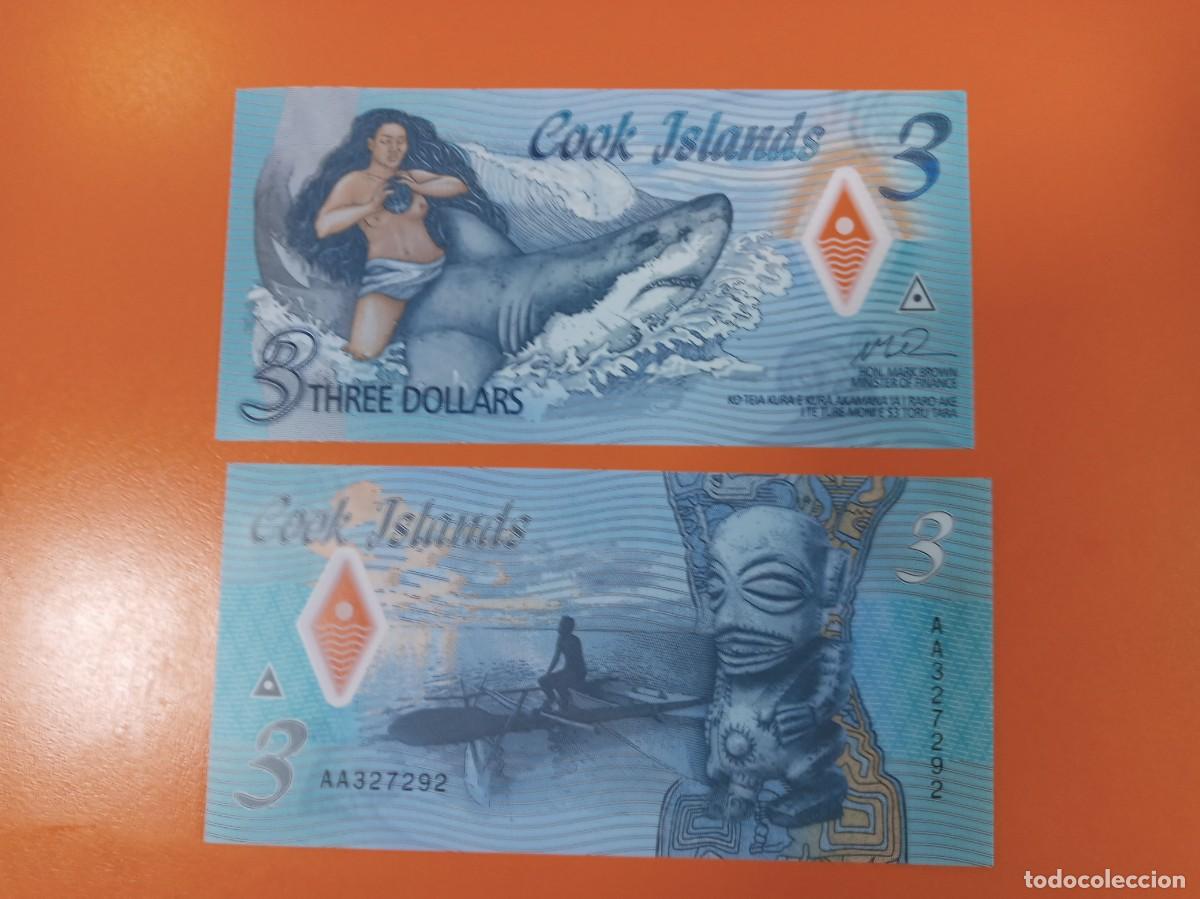 Billetes extranjeros: ISLAS COOK 3 D&Oacute;LARES 2021