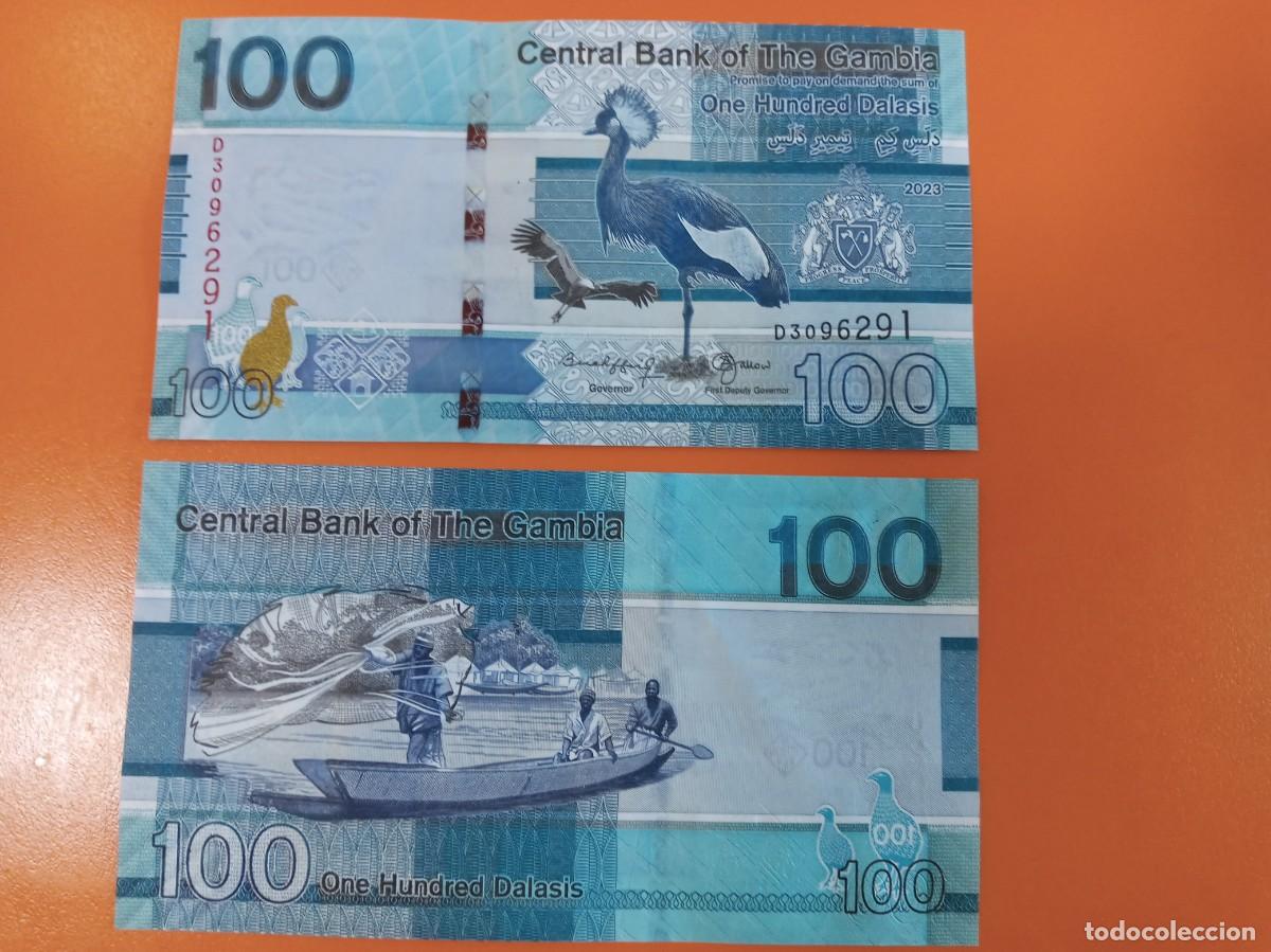 Billetes extranjeros: GAMBIA 100 DALASI 2023