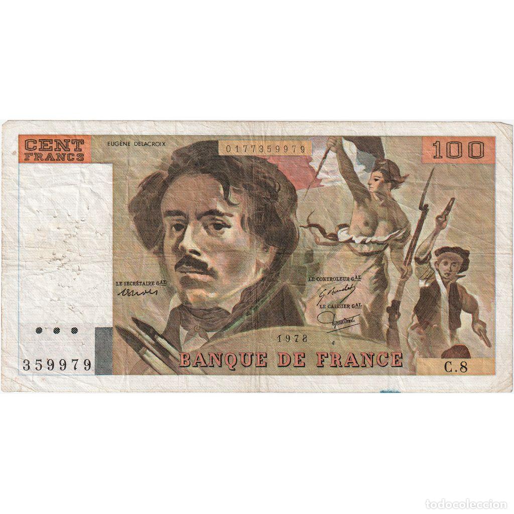 Billetes extranjeros: [#1515517] Francia, 100 Francs, Delacroix, 1978, C8, RC+