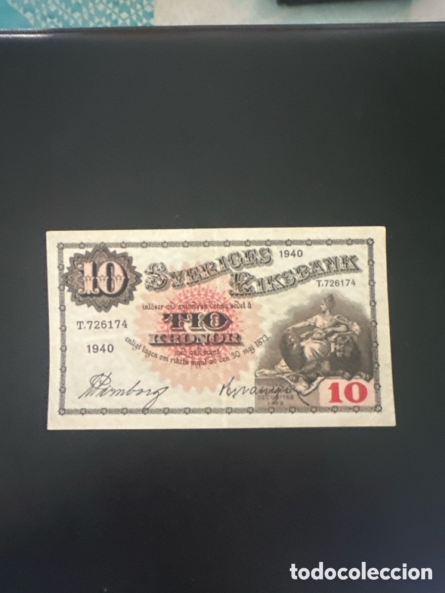 Billetes extranjeros: Billete de Suecia de 10 coronas a&ntilde;o 1940
