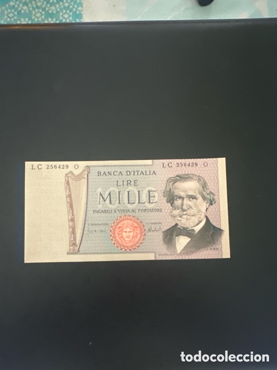 Billetes extranjeros: Billete de Italia 1000 liras a&ntilde;o 1975, sin circular