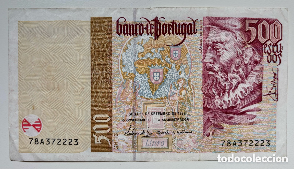 Banconote internazionali: Billete PORTUGAL 500 Escudos 1997