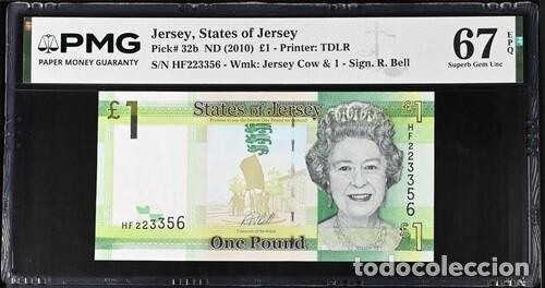 Billetes extranjeros: JERSEY * BILLETE 1 POUND 2010 * PMG-67 EPQ (IC-1933)