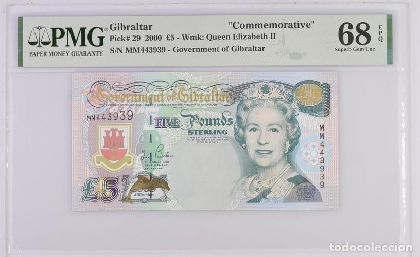 Billetes extranjeros: GIBRALTAR * BILLETE 5 POUNDS 2000 * PMG-68 EPQ (IC-1935)