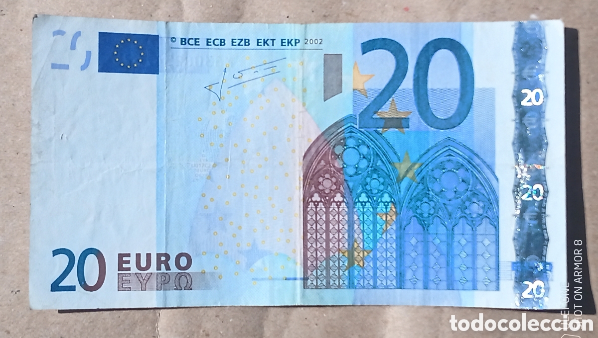 Billetes extranjeros: BILLETE 20 &euro; euros - A&ntilde;o 2002 - FIRMA Trichet Serie M - Circulado.