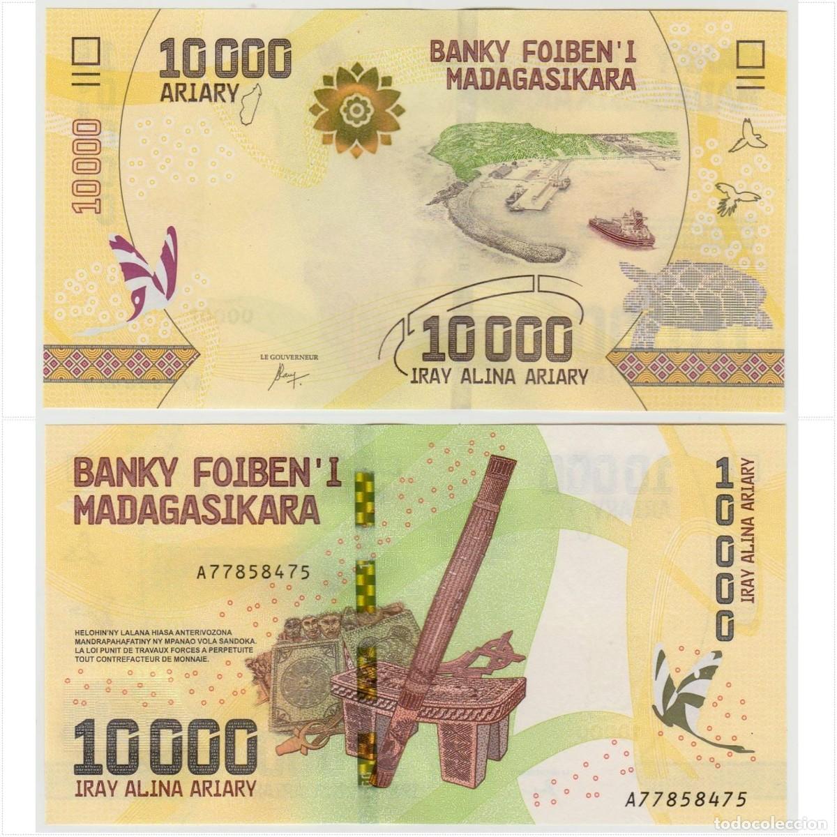 Billetes extranjeros: Madagascar 10000 Ariary 2017 n/s A77858475 Sin Circular (el billete de la foto)