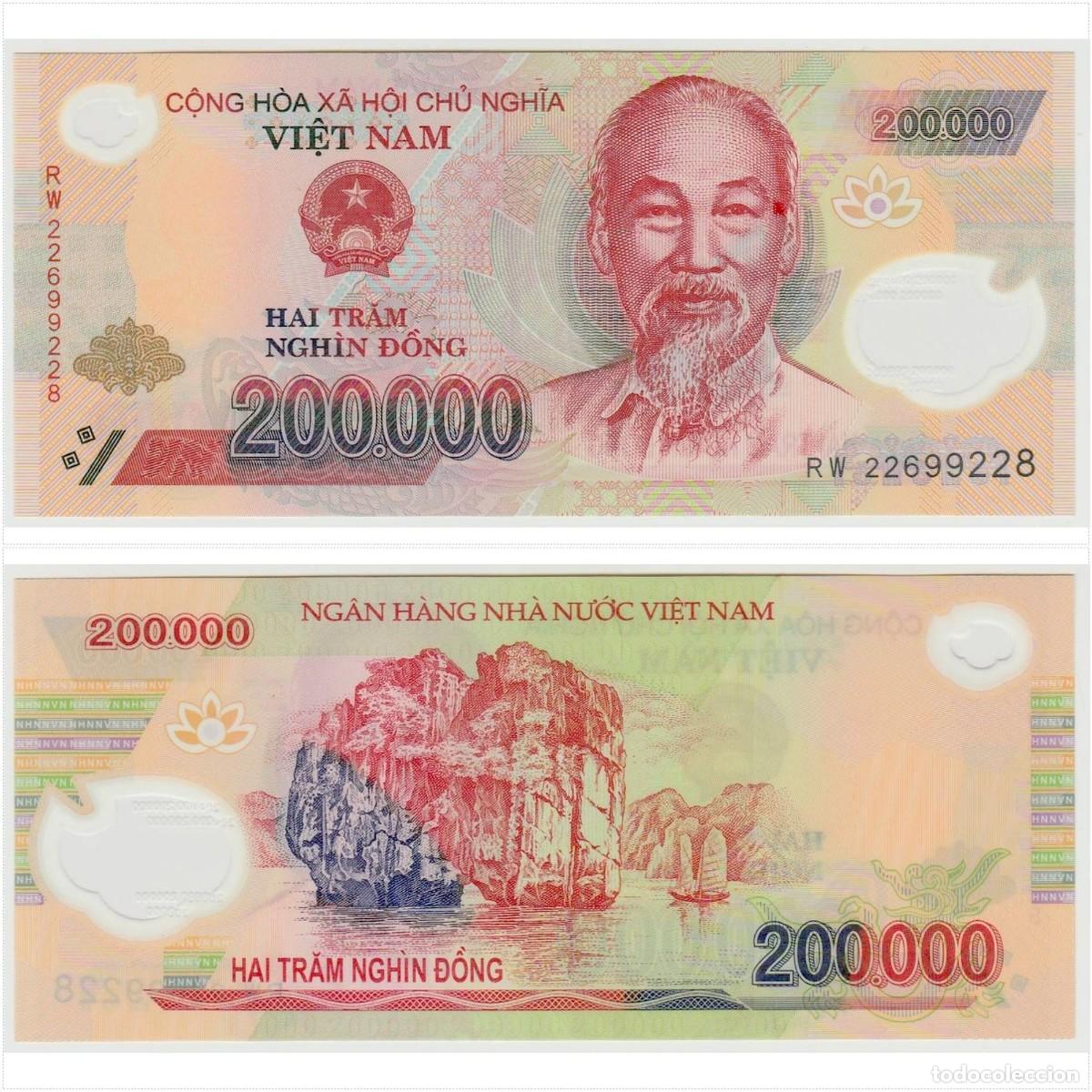 Billetes extranjeros: Vietnam 200000 Dong 2022 n/s RW22699228 Pol&iacute;mero Sin Circular (el billete de la foto)