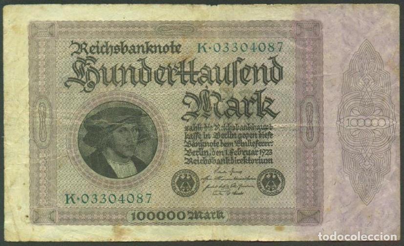 Billetes extranjeros: ALEMANIA (Rep. Weimar). 100000 mark 1.2.1923. Pick 83 a.
