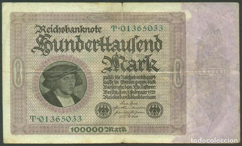 Billetes extranjeros: ALEMANIA (Rep. Weimar). 100000 mark 1.2.1923. Pick 83 a.