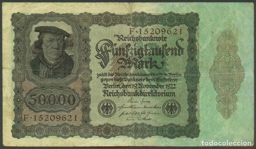 Billetes extranjeros: ALEMANIA (Rep. Weimar). 50000 mark 19.11.1922. Pick 80.