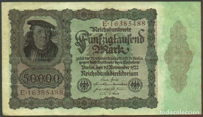 Billetes extranjeros: ALEMANIA (Rep. Weimar). 50000 mark 19.11.1922. Pick 80.