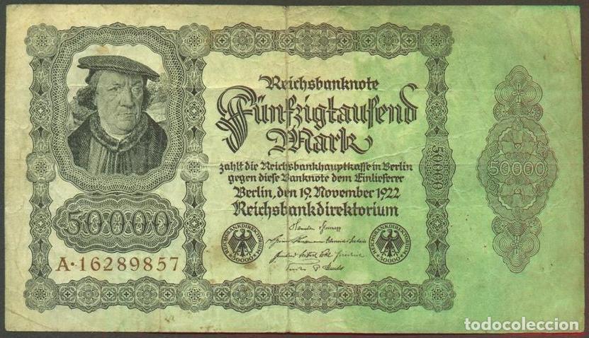 Billetes extranjeros: ALEMANIA (Rep. Weimar). 50000 mark 19.11.1922. Pick 79.