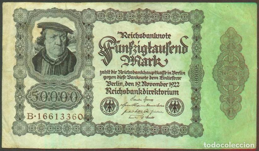 Billetes extranjeros: ALEMANIA (Rep. Weimar). 50000 mark 19.11.1922. Pick 79.