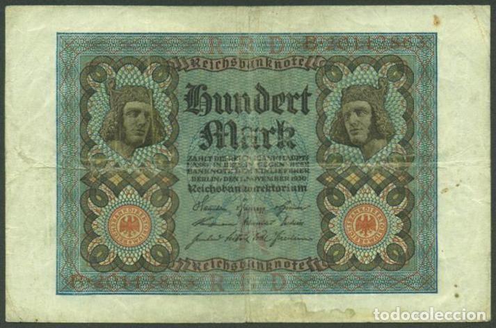 Billetes extranjeros: ALEMANIA (Rep. Weimar). 100 Mark 1.11. 1920. Pick 69b. 8 digitos.
