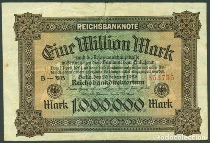 Billetes extranjeros: ALEMANIA (Rep. Weimar). 1000000 Mark 20.2. 1923. Pick 86.