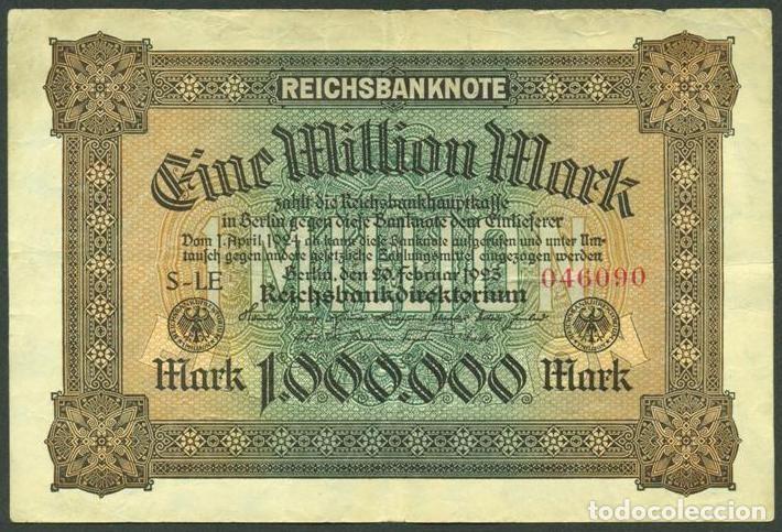 Billetes extranjeros: ALEMANIA (Rep. Weimar). 1000000 mark 20.2. 1923. Pick 86.