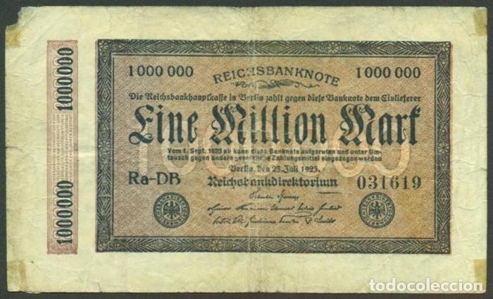 Billetes extranjeros: ALEMANIA (Rep. Weimar). 1000000 mark 25.7. 1923. Pick 93.
