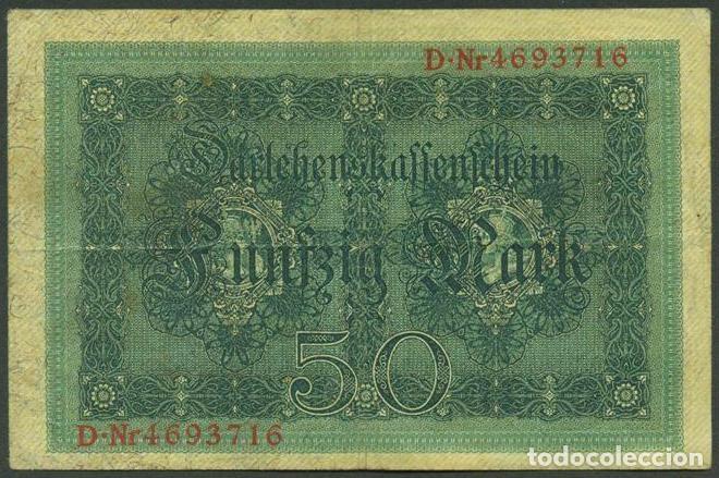 Billetes extranjeros: ALEMANIA. I G.M. 50 mark 5.8.1914. Pick 49 b. 7 digitos.