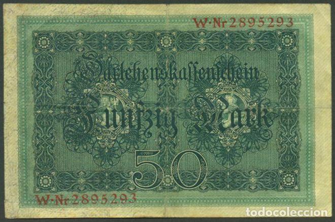 Billetes extranjeros: ALEMANIA. I G.M. 50 mark 5.8.1914. Pick 49 b. 7 digitos.