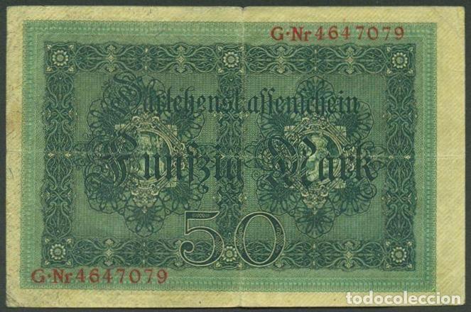 Billetes extranjeros: ALEMANIA. I G.M. 50 mark 5.8.1914. Pick 49 b. 7 digitos.