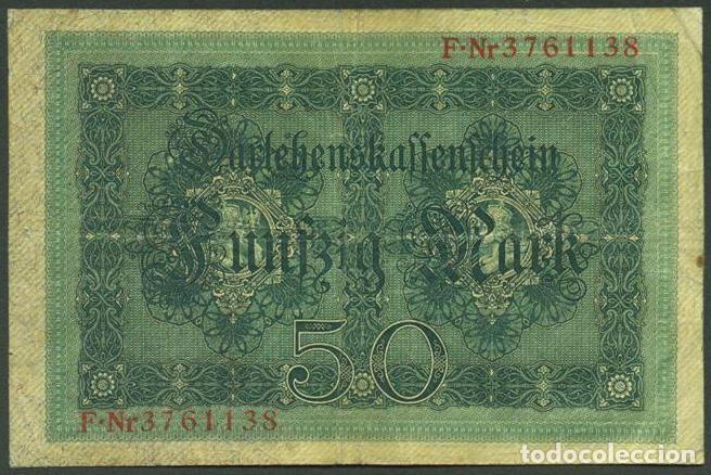 Billetes extranjeros: ALEMANIA. I G.M. 50 mark 5.8.1914. Pick 49 b. 7 digitos.