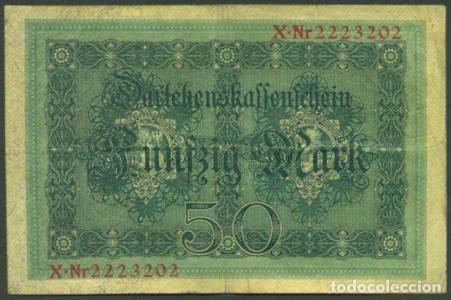 Billetes extranjeros: ALEMANIA. I G.M. 50 mark 5.8.1914. Pick 49 b. 7 digitos.