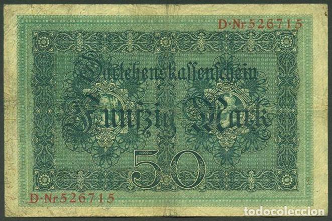 Billetes extranjeros: ALEMANIA. I G.M. 50 mark 5.8.1914. Pick 49 a. 6 digitos.