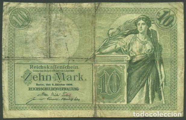 Billetes extranjeros: ALEMANIA (Imperio). 10 mark 6.9.1906. Pick 9 b.